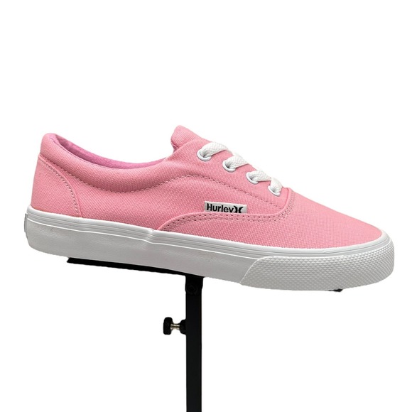 Hurley Marley Youth Girl's Skate Canvas Sneakers Size 3Y Pink-White Casual Shoes